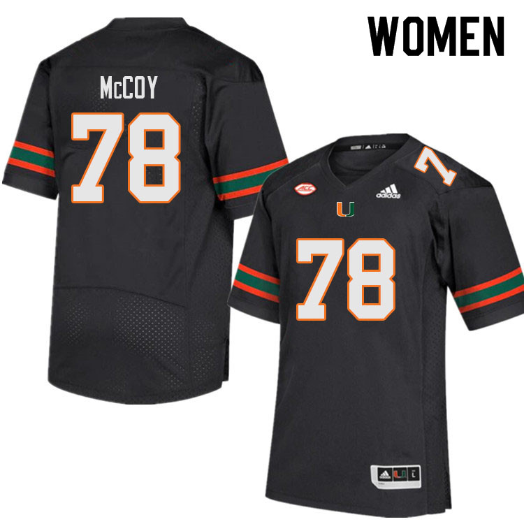Women #78 Matthew McCoy Miami Hurricanes College Football Jerseys Sale-Black - Click Image to Close
